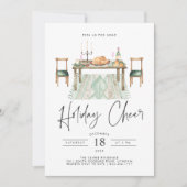 Invitation Joie des Fêtes | Soirée de Noël pour le dîner (Devant)