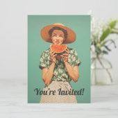Invitation Joie d'été avec Watermelon (Debout devant)