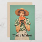 Invitation Joie d'été avec Watermelon (Devant / Derrière)