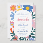 Invitation Joie florale radieuse Anniversaire (Devant)