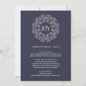 Invitation Joie | Menu du dîner de Noël personnalisé (Devant)