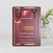 Invitation Joie moderne Entreprise, Noël Bourgogne Rouge (Debout devant)