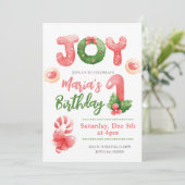 Invitation Joie Noël hiver Enfants 1er anniversaire Invitatio (Debout devant)