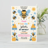 Invitation joie printemps marguerite Jaune premier jour d'abe (Debout devant)