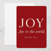 Invitation JOIE | Psaume 98:4 | Cadeau de Noël (Devant / Derrière)