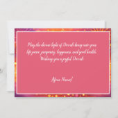Invitation Joie radieuse de Diwali (Dos)