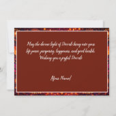 Invitation Joie radieuse de Diwali (Dos)
