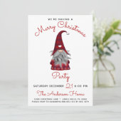 Invitation Joie Rustique Joyeuse Fête de Noël Plaid Gnome (Debout devant)