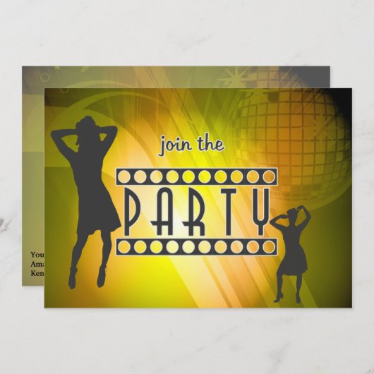 Invitation Joignez l'invitation de partie (Devant / Derrière)