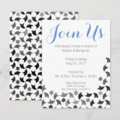 Invitation Joignez-nous gris blanc bleu de l'invitation | de (Devant / Derrière)