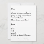 Invitation Joignez-nous pour le déjeuner ! Personalisable (Dos)