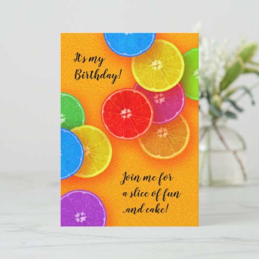 Invitation Joignez-vous à moi pour une tranche de plaisir et  (Debout devant)