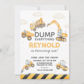 Invitation Join the Crew Dump Trucks Construction Birthday (Devant)