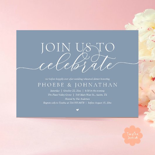 Invitation Join Us To Celebrate, Wedding Rehearsal Dinner