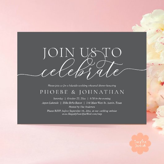 Invitation Join Us To Celebrate, Wedding Rehearsal Dinner