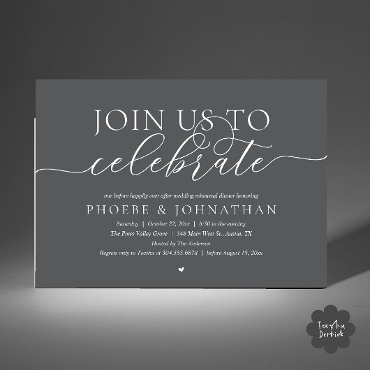 Invitation Join Us To Celebrate, Wedding Rehearsal Dinner