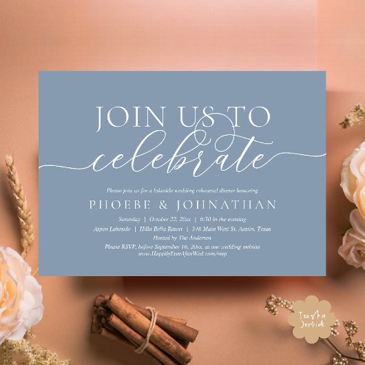 Invitation Join Us To Celebrate, Wedding Rehearsal Dinner