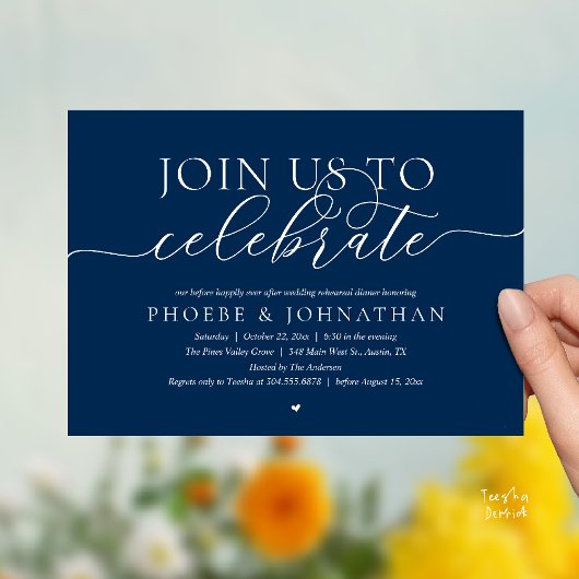 Invitation Join Us To Celebrate, Wedding Rehearsal Dinner
