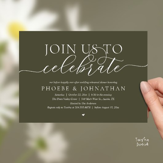Invitation Join Us To Celebrate, Wedding Rehearsal Dinner