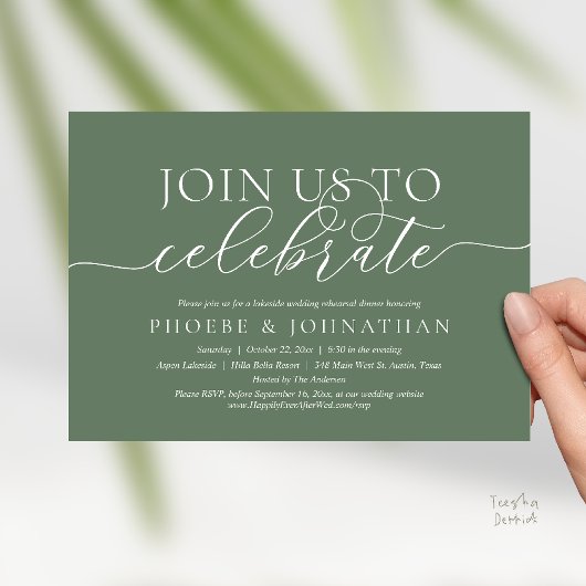 Invitation Join Us To Celebrate, Wedding Rehearsal Dinner