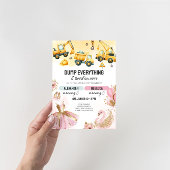 Invitation Joint Construction & Ballerina Sibling Birthday