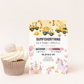 Invitation Joint Construction & Unicorn Sibling Birthday