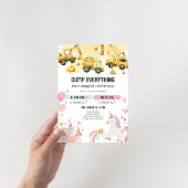 Invitation Joint Construction & Unicorn Sibling Birthday