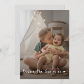 Invitation Joint Sibling Photo Double Birthday Party (Devant / Derrière)