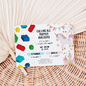 Invitation Joint Unicorn & Building Blocks Birthday