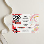 Invitation Joint Unicorn & Race Cars Sibling Birthday