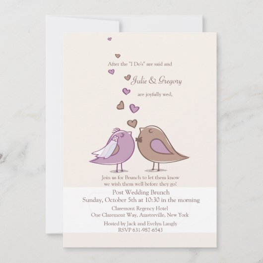 Invitation jointe de brunch de lavande de mariage (Devant)