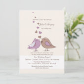 Invitation jointe de brunch de lavande de mariage (Debout devant)