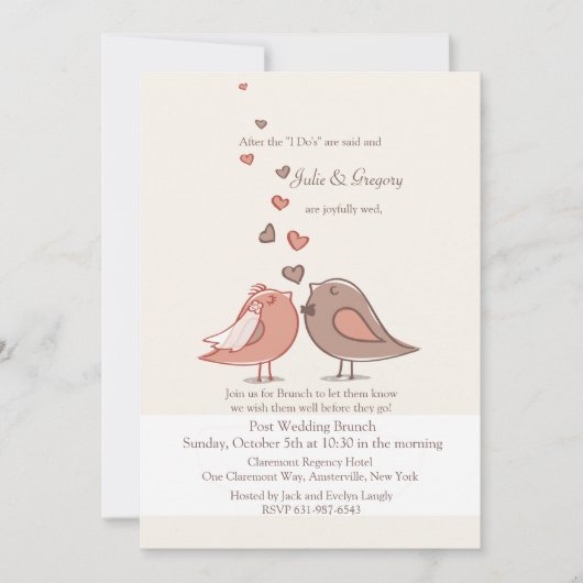 Invitation jointe de brunch de mariage de courrier (Devant)