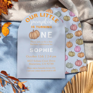 Invitation Joli 1er Anniversaire Bleu Notre petit Citrouill