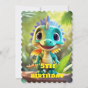 Invitation joli adorable dinosaure