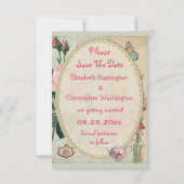 Invitation Joli Alice au pays des merveilles Mariage Save the (Dos)