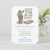 Invitation Joli Alligator Dormir pendant la fête d'anniversai (Debout devant)