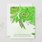 Invitation Joli Alligator Vert Baby shower de fleurs d'or (Dos)