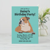 Invitation Joli anglais Bulldog Pet Anniversaire (Debout devant)