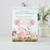Invitation Joli animal de ferme nid d'anniversaire (Debout devant)