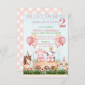 Invitation Joli animal de ferme nid d'anniversaire (Devant / Derrière)