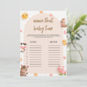 Invitation Joli animal de ferme Nom du Baby shower que bébé t (Debout devant)