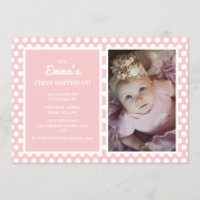 Joli Anniversaire 1 an Fille Rose Blanc pois