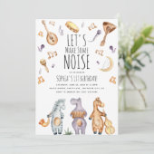 Invitation Joli Anniversaire Animaux Africains Faisons du Bru (Debout devant)