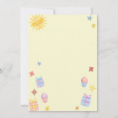 Invitation Joli Anniversaire Arc-en-ciel, Soleil et Nuages à  (Dos)