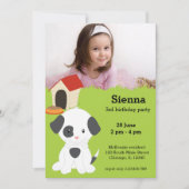 Invitation Joli anniversaire de chiot (Devant)