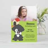 Invitation Joli anniversaire de chiot (Debout devant)