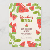 Invitation Joli anniversaire de pastèque (Devant / Derrière)