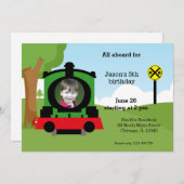 Invitation Joli anniversaire de train (Devant / Derrière)