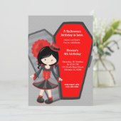 Invitation Joli anniversaire de vampire (Debout devant)